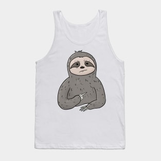 Grumpy Sloth Holding Middle Finger Tank Top